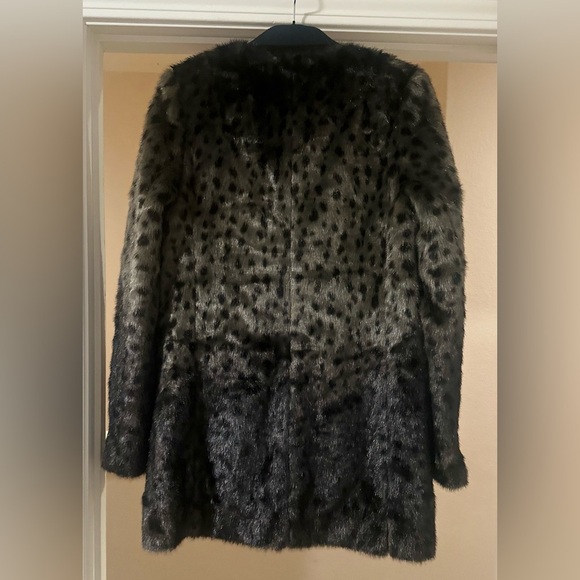 JUICY COUTURE LOS ANGELES‎ Faux Animal Print Wool Blend Ombré Coat Mob Wife M. - Picture 3 of 7